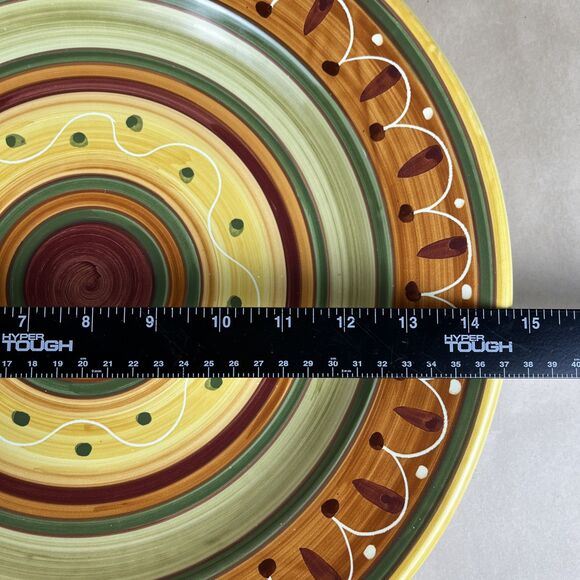 Pier 1 ETRUSCO Earthenware Pasta Serving Bowl/Platter 14 3/4” Hand Painted Italy - Picture 7 of 11